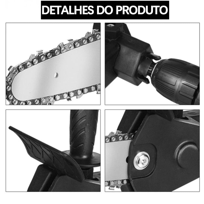 Adaptador versátil motosserra - Melhor corte e Adaptável em qualquer furadeira - Futura Express